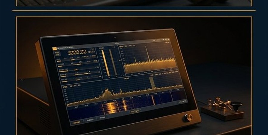 RTL-SDR dongle connected to a laptop for software defined radio