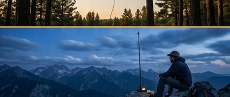 Amateur radio operator activating a SOTA summit